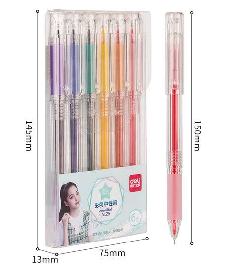 Pix cu gel set 6 buc culori pastel Deli