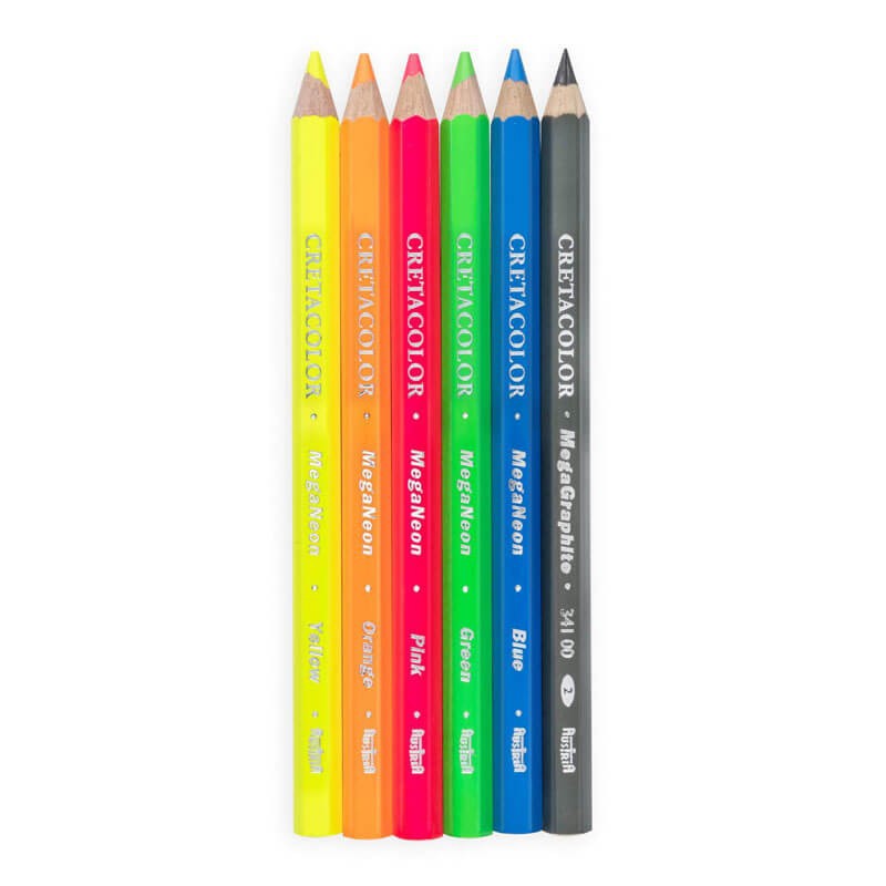 set creioane colorate neon 6
