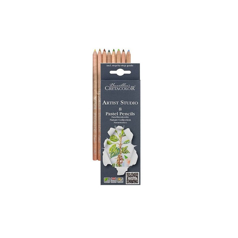 Acuarella - culori acrilice, accesorii papetarie, pensule, carioci si markere etc - 8 creioane Cretacolor pastel Nature din categoria , potrivit pentru uz profesional si hobby, pret avantajos in magazin online