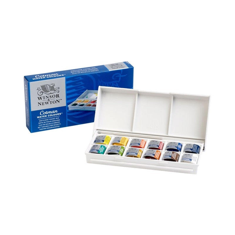 Set 12 acuarele Sketchers Pocketbox Cotman Winsor&Newton