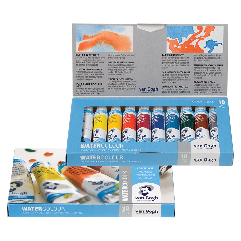 Acuarella - culori acrilice, accesorii papetarie, pensule, carioci si markere etc - Set 10 acuarele de 10ml Van Gogh Basic Set 0110 din categoria Arts & Entertainment > Hobbies & Creative Arts > Arts & Crafts > Art & Crafting Materials > Craft Paint, Ink & Glaze > Art & Craft Paint, ideal pentru scoala si teme zilnice, produs original disponibil din stoc