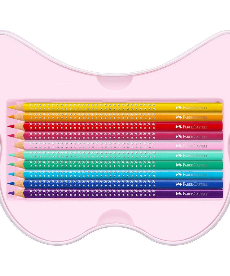 Creioane colorate Sparkle Butterfly set cadou 20 culori Faber-Castell