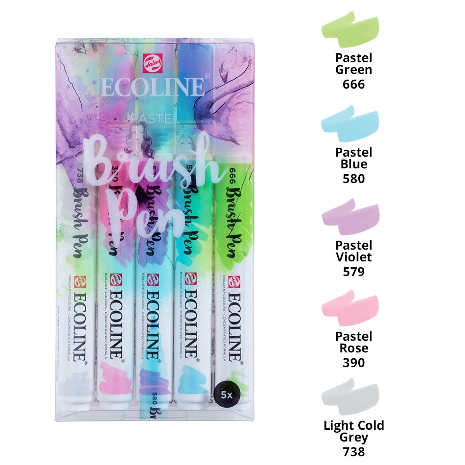 Seturi carioci Ecoline Brushpen x 5 Grey - din categoria , recomandat pentru desen si activitati creative, produs original disponibil din stoc