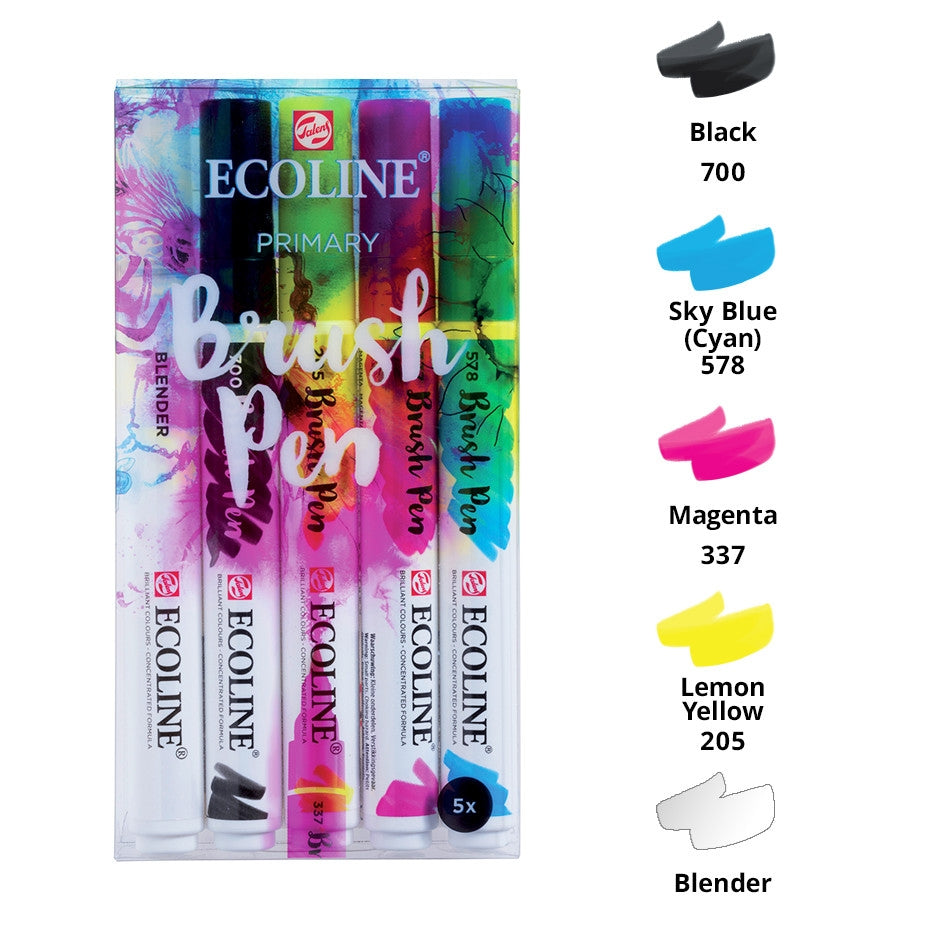 Seturi carioci Ecoline Brushpen x 5 Pastel - din categoria , recomandat pentru desen si activitati creative, pret avantajos in magazin online