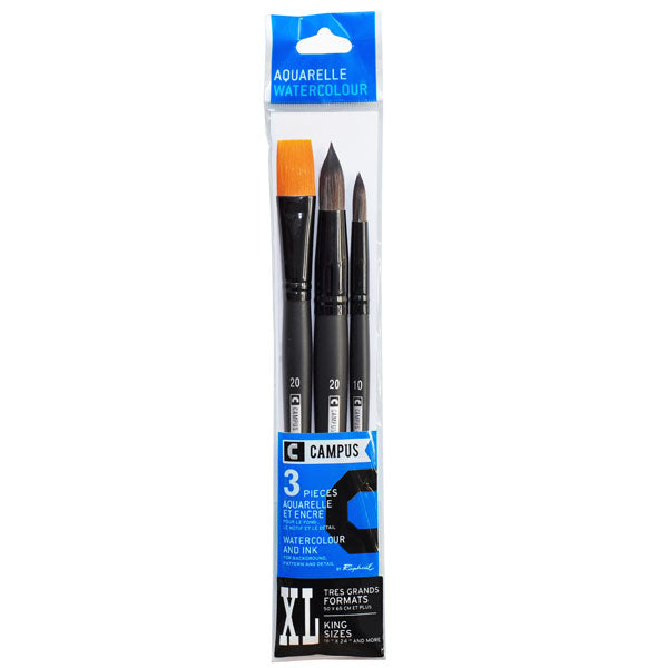 Set 3 pensule Campus Watercolor XL
