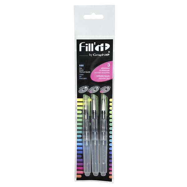 Set 3 pensule cu rezervor Fill'It 5 ml.
