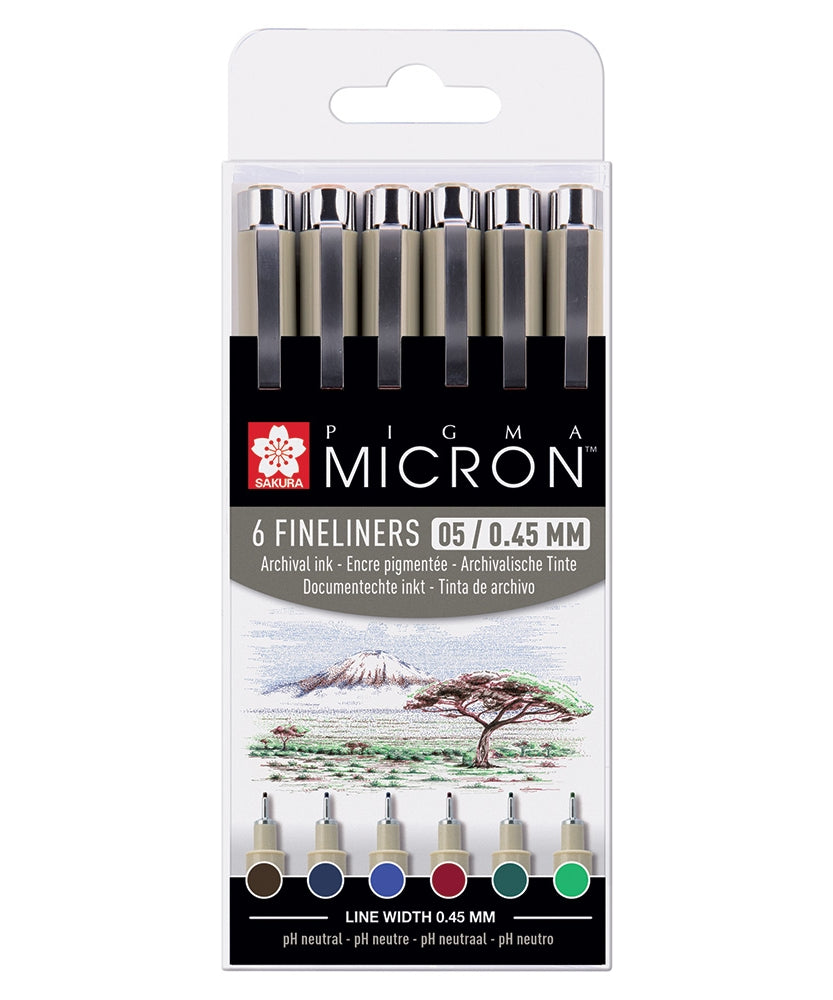 Set Pigma Micron Earth Colors Wallet 6