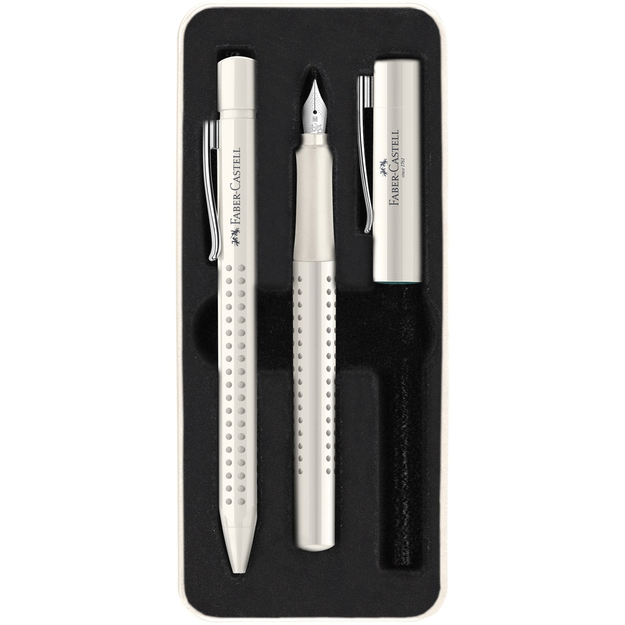 Set cadou Stilou + Pix GRIP 2010 Alb Cocos Faber-Castell