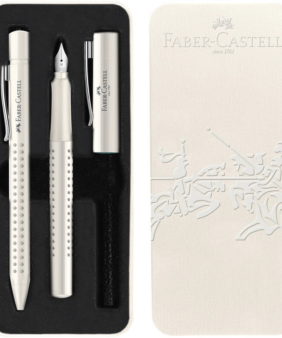 Set cadou Stilou + Pix GRIP 2010 Alb Cocos Faber-Castell