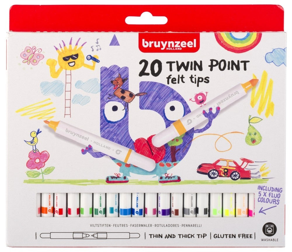 Set 20 carioci Bruynzeel Twin Felt Tip Points