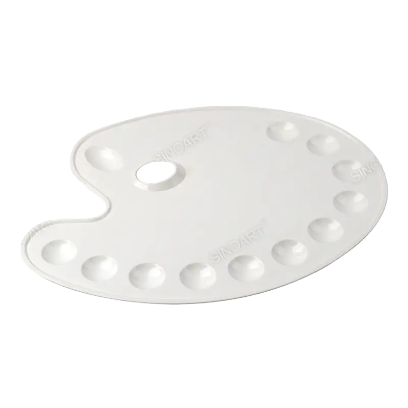 Acuarella - culori acrilice, accesorii papetarie, pensule, carioci si markere etc - Paleta pictura din plastic ovala 27x36 cm SinoArt din categoria , excelent pentru proiecte artistice si craft, produs original disponibil din stoc