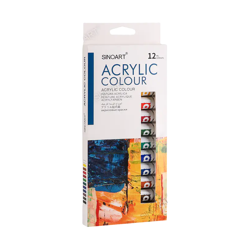 Culori acrilice - set de 12 tuburi SinoArt
