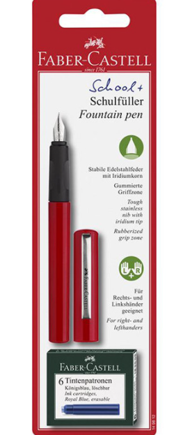 Stilou Scolar Faber Castell +6 cartuse - Albastru - din categoria , ideal pentru scoala si teme zilnice, produs original disponibil din stoc