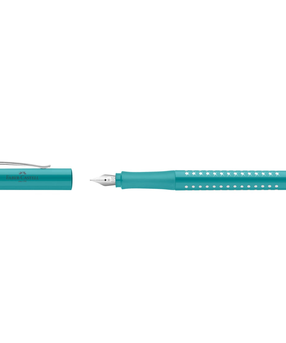 Stilou GRIP Sparkle Turcoaz Ocean - penita M - Faber-Castell
