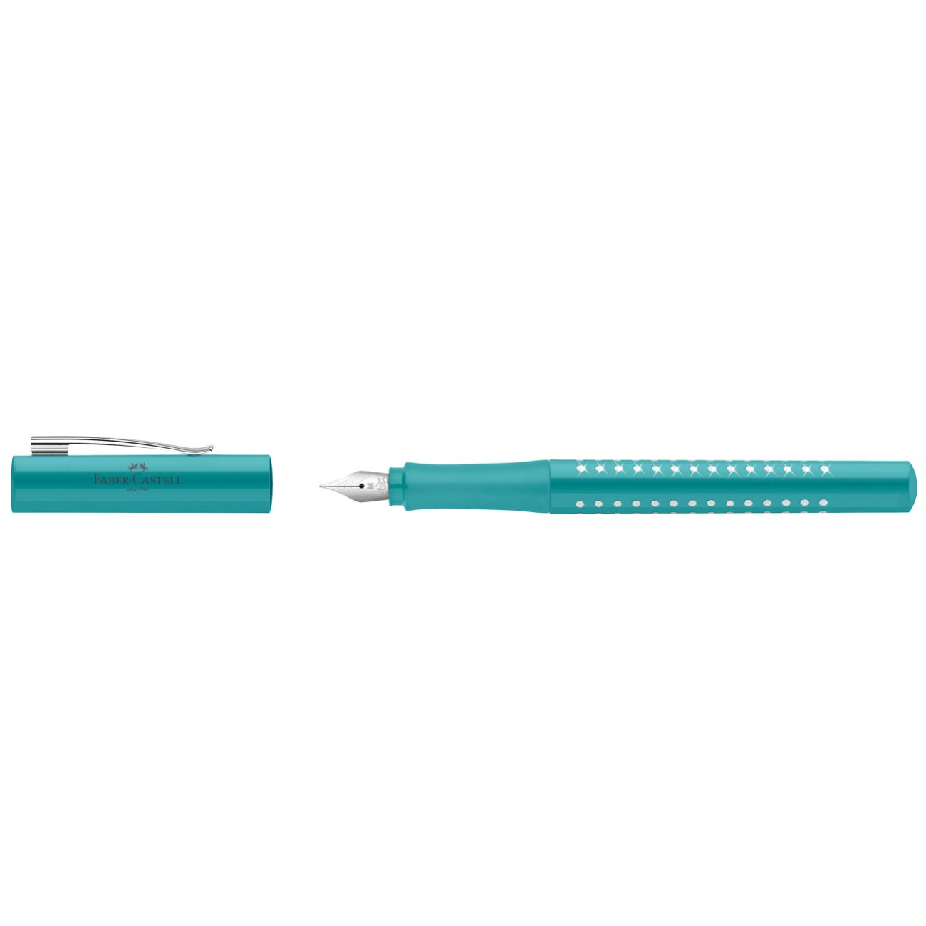 Stilou GRIP Sparkle Turcoaz Ocean - penita M - Faber-Castell