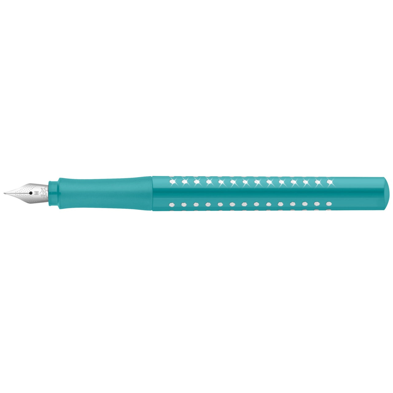 Stilou GRIP Sparkle Turcoaz Ocean - penita M - Faber-Castell