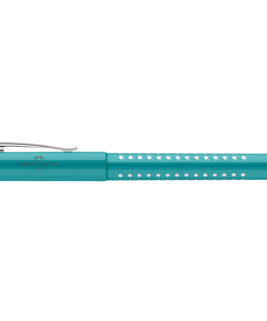 Stilou GRIP Sparkle Turcoaz Ocean - penita M - Faber-Castell