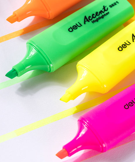 Textmarker set 4 culori neon accent Deli