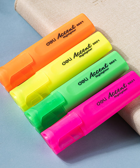 Textmarker set 4 culori neon accent Deli