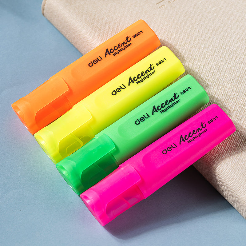 Textmarker set 4 culori neon accent Deli
