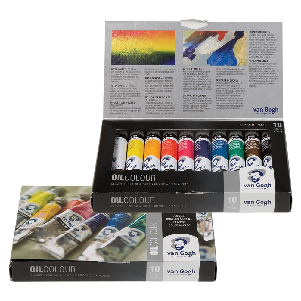 Acuarella - culori acrilice, accesorii papetarie, pensule, carioci si markere etc - Set culori ulei Van Gogh Oil Basic Set 10 x 20 ml. din categoria , util pentru elevi, studenti si profesori, produs original disponibil din stoc