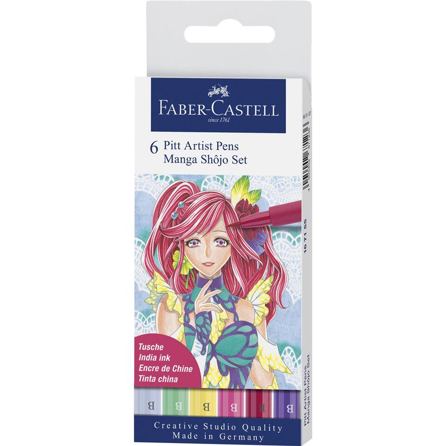 Pitt artist pen manga set 6 culori Shojo Faber-Castell