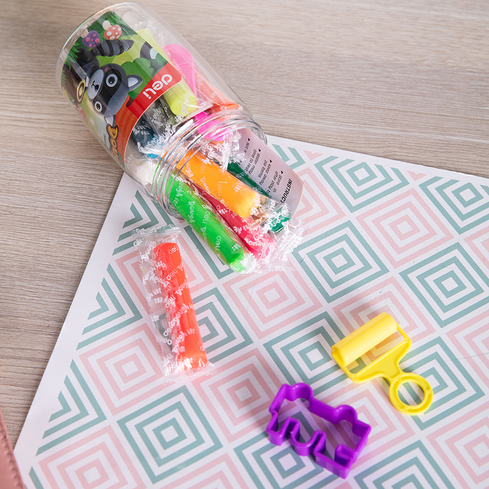 Plastilina soft airdry galetusa cu 12 culori 140g Deli