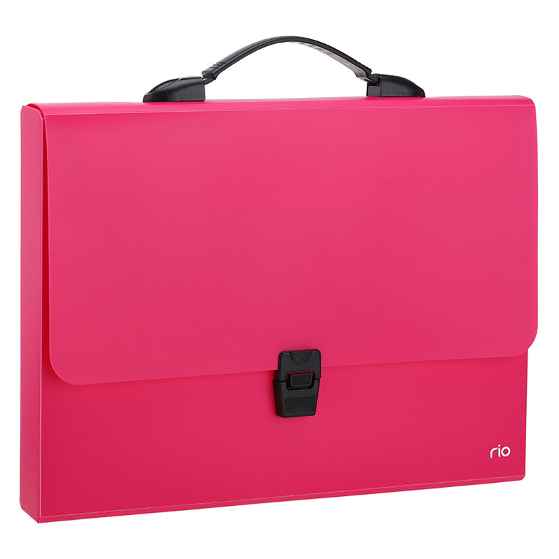 Servieta de plastic A4 cu maner diverse culori neon Deli