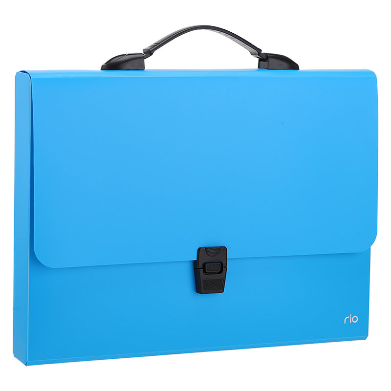 Servieta de plastic A4 cu maner diverse culori neon Deli