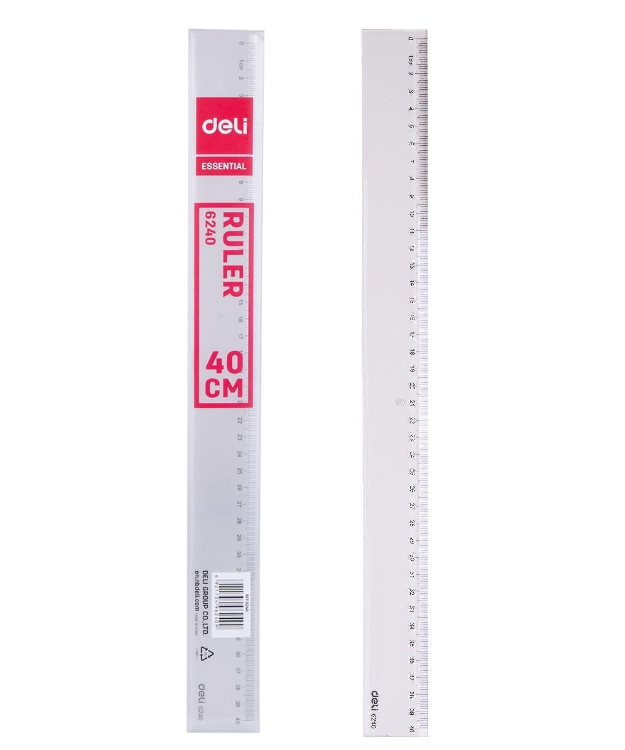 Rigla transparenta Deli 40 cm – rigla din plastic cu sistem metric