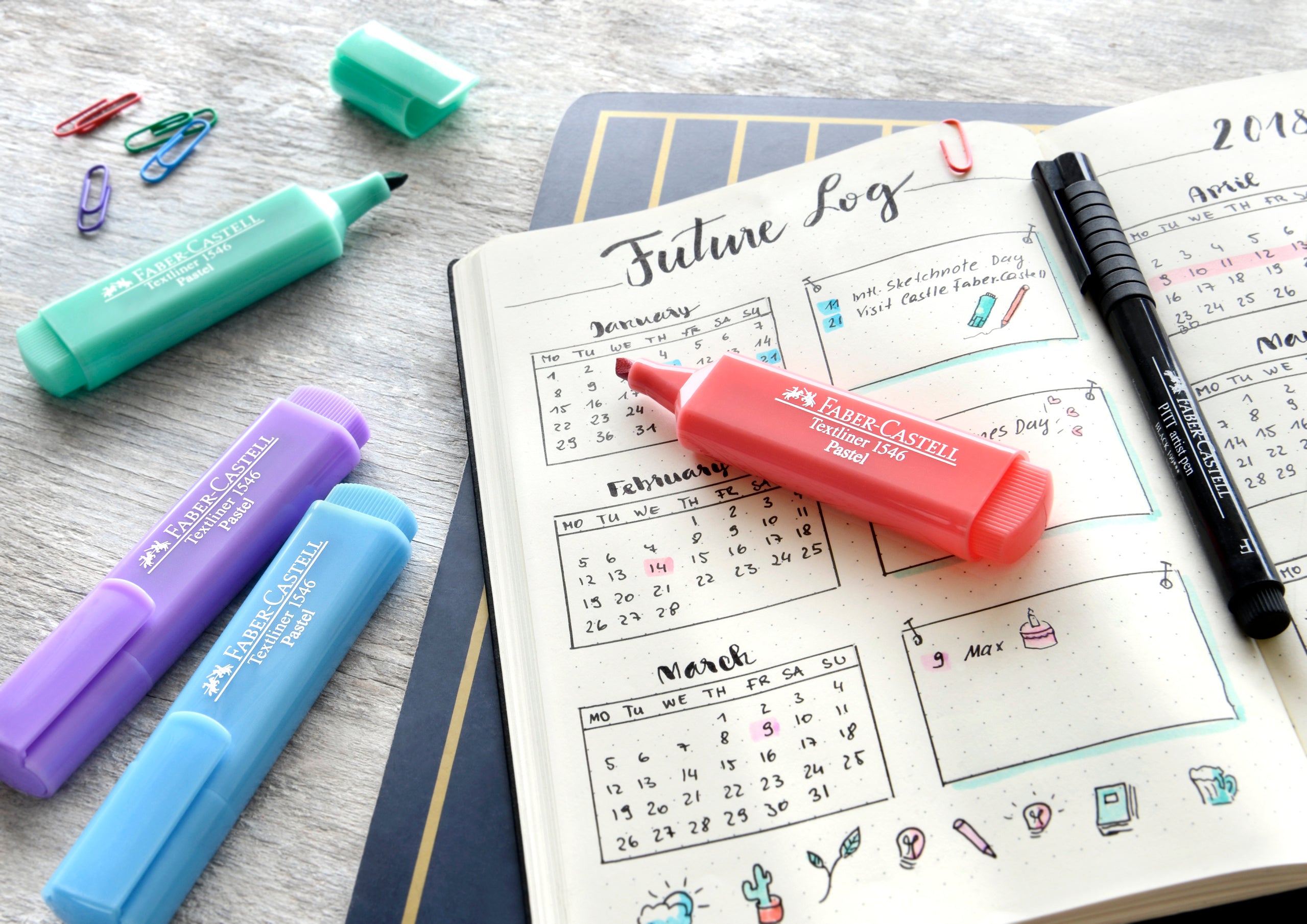 Textmarker evidentiator culori pastel 1546 Faber-Castell