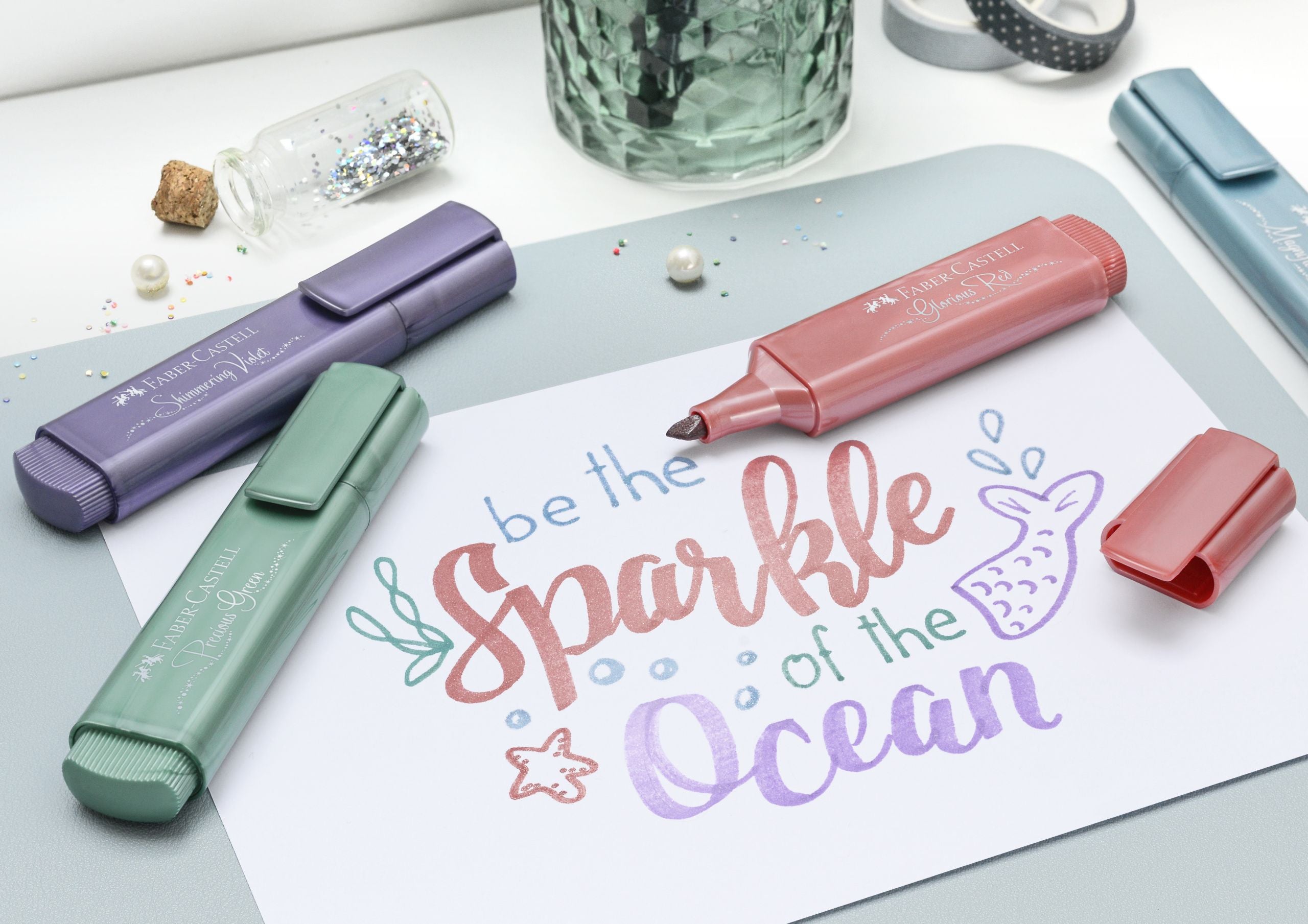 Textmarker evidentiator culori metalizate 1546 Faber-Castell