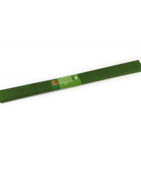 Hârtie creponată Koh-I-Noor verde olive K9755-20 – material decorativ elastic și rezistent, perfect pentru proiecte DIY, flori din hârtie, ambalaje și decorațiuni handmade. Ideală pentru școală, artă și hobby creativ. Hârtie creponată verde măsliniu pentru papetărie, craft și decor artistic.