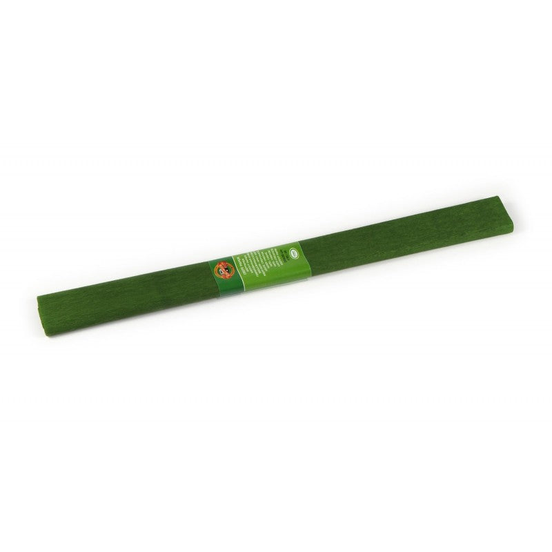 Hârtie creponată Koh-I-Noor verde olive K9755-20 – material decorativ elastic și rezistent, perfect pentru proiecte DIY, flori din hârtie, ambalaje și decorațiuni handmade. Ideală pentru școală, artă și hobby creativ. Hârtie creponată verde măsliniu pentru papetărie, craft și decor artistic.