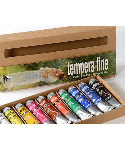 Acuarella - culori acrilice, accesorii papetarie, pensule, carioci si markere etc - Set culori Tempera Fine Maimeri 10x20ml din categoria , potrivit pentru uz profesional si hobby, calitate premium pentru rezultate excelente
