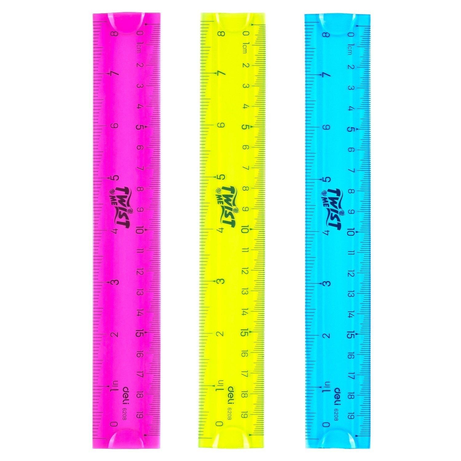Rigla 20cm flexibila color Deli