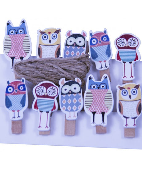 ACCESORII CREATIE LEMN CARLIG NATUR CU BUFNITE 10 BUC