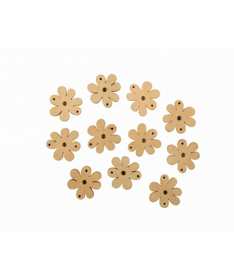 ACCESORII CREATIE LEMN FLOARE 18 BUC