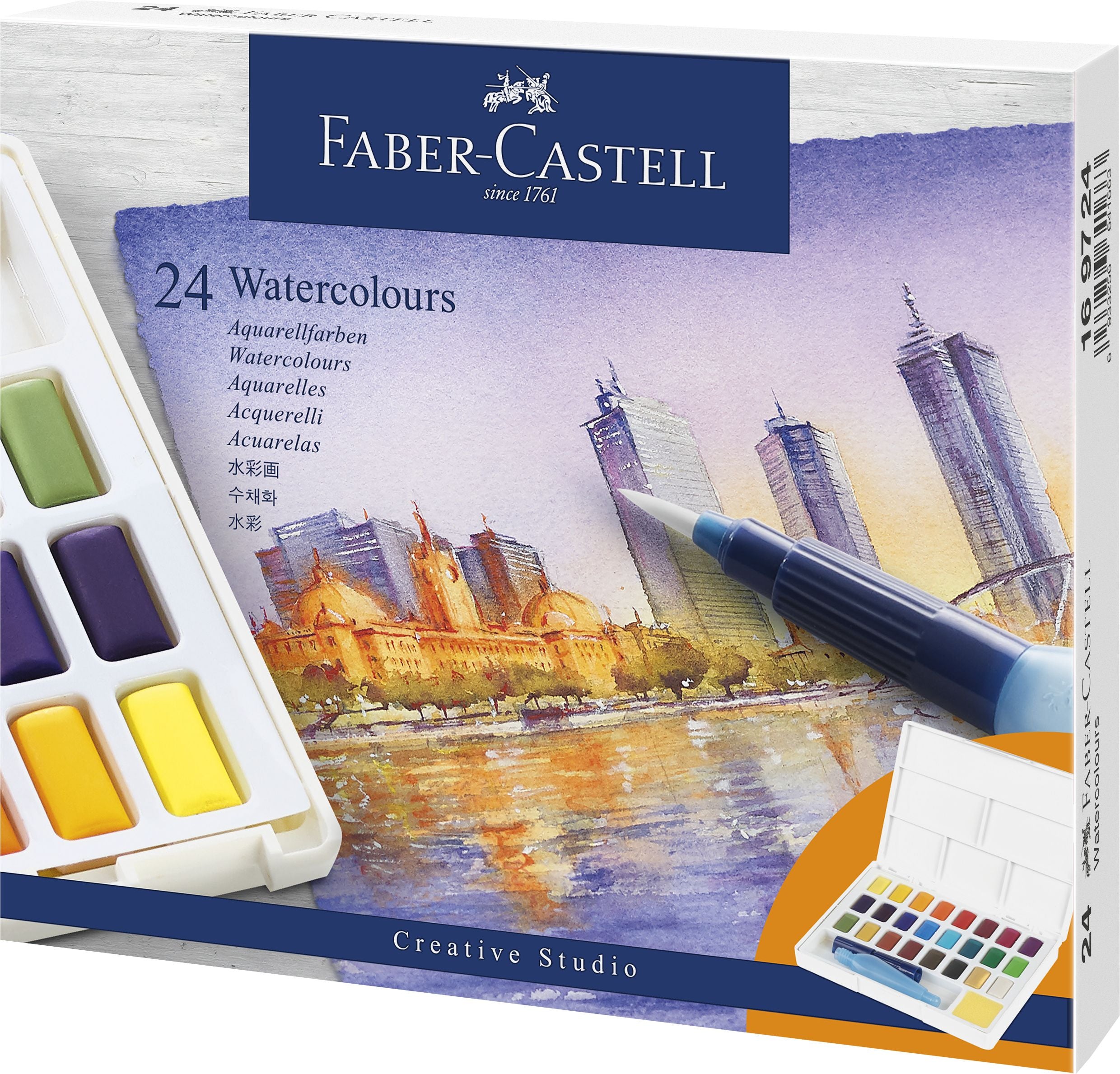 Acuarele 24 culori creative studio Faber-Castell