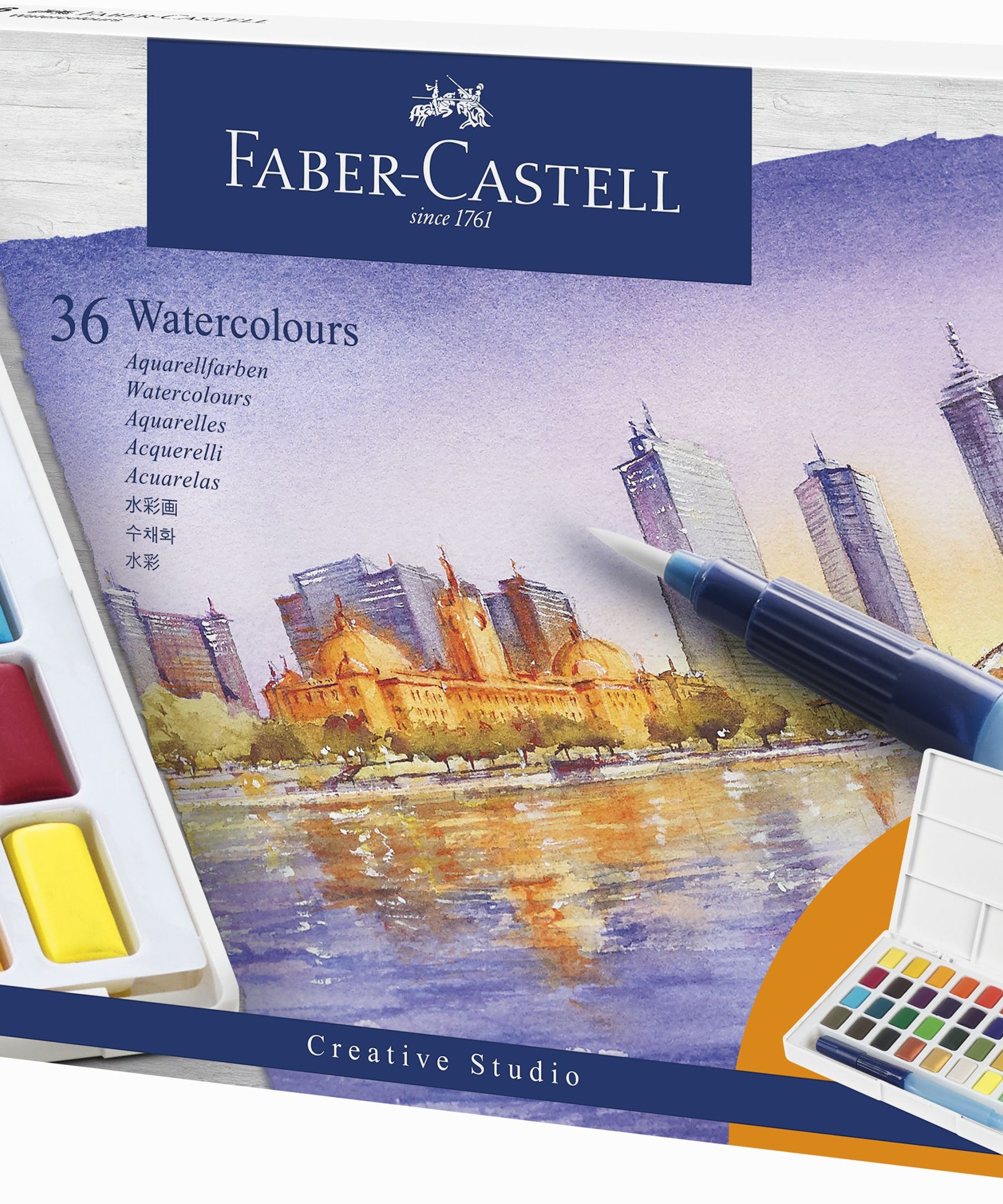 Acuarele 36 culori creative studio Faber-Castell