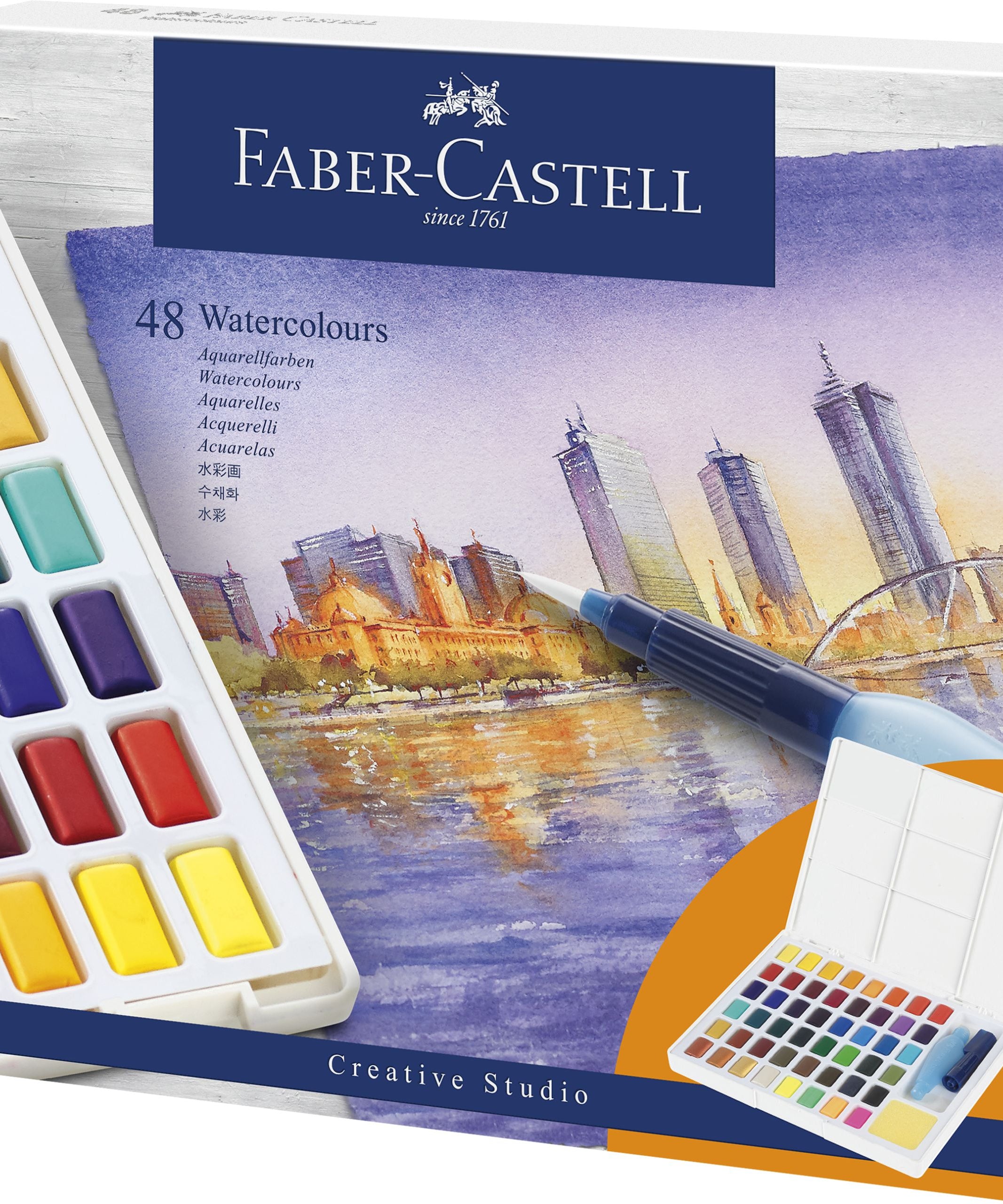 Acuarele 48 culori creative studio Faber-Castell