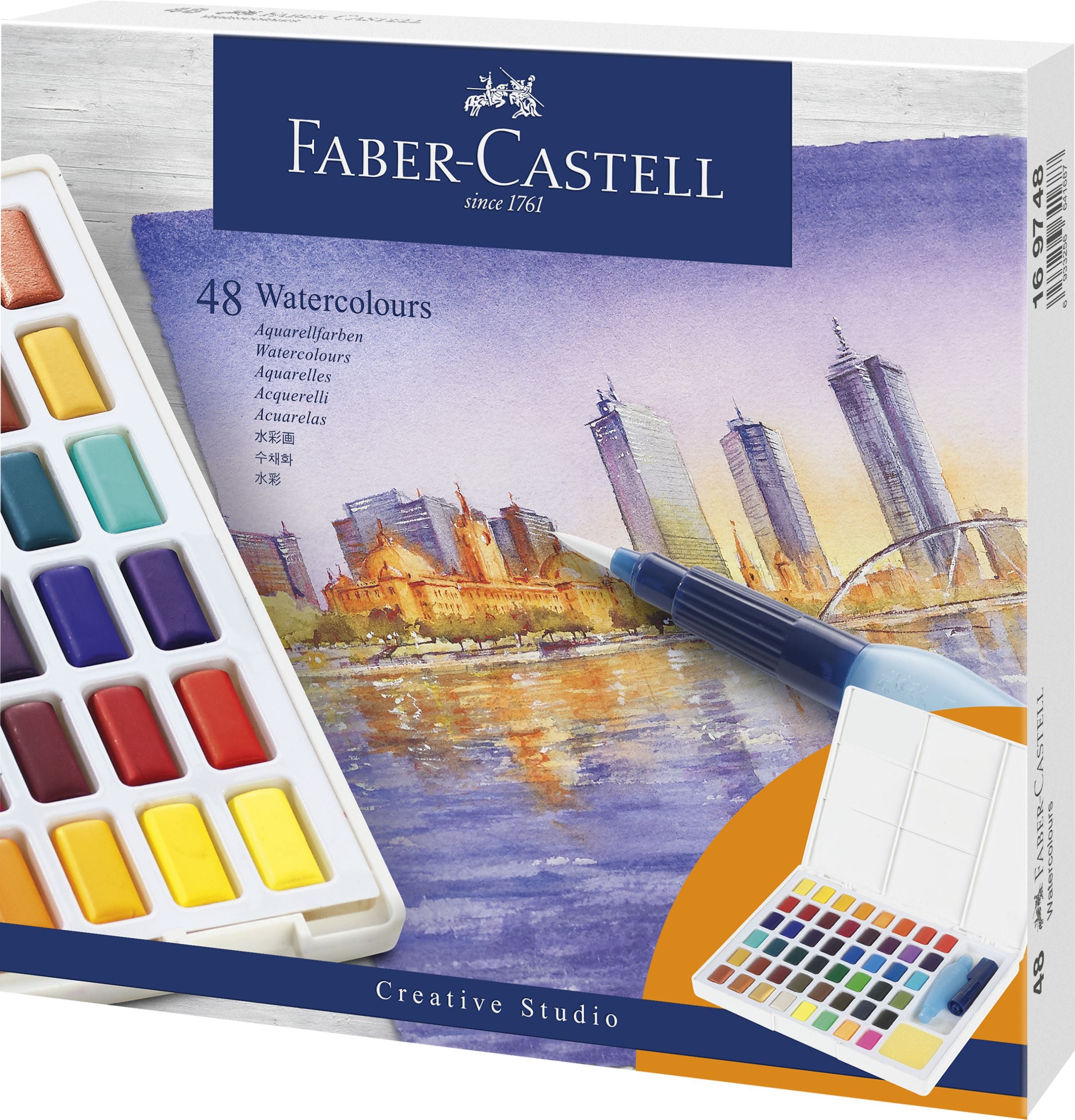 Acuarele 48 culori creative studio Faber-Castell