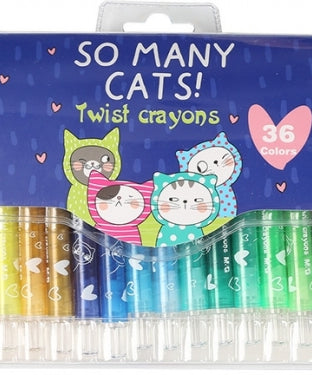 Set creioane cerate Twist Crayon So many cats - 36 culori -  din categoria , util pentru elevi, studenti si profesori, disponibil online cu livrare rapida