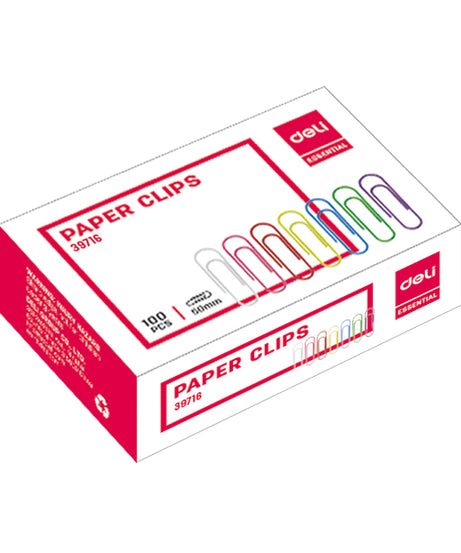 Agrafe metal 33mm colorate 100 buc/cutie Deli