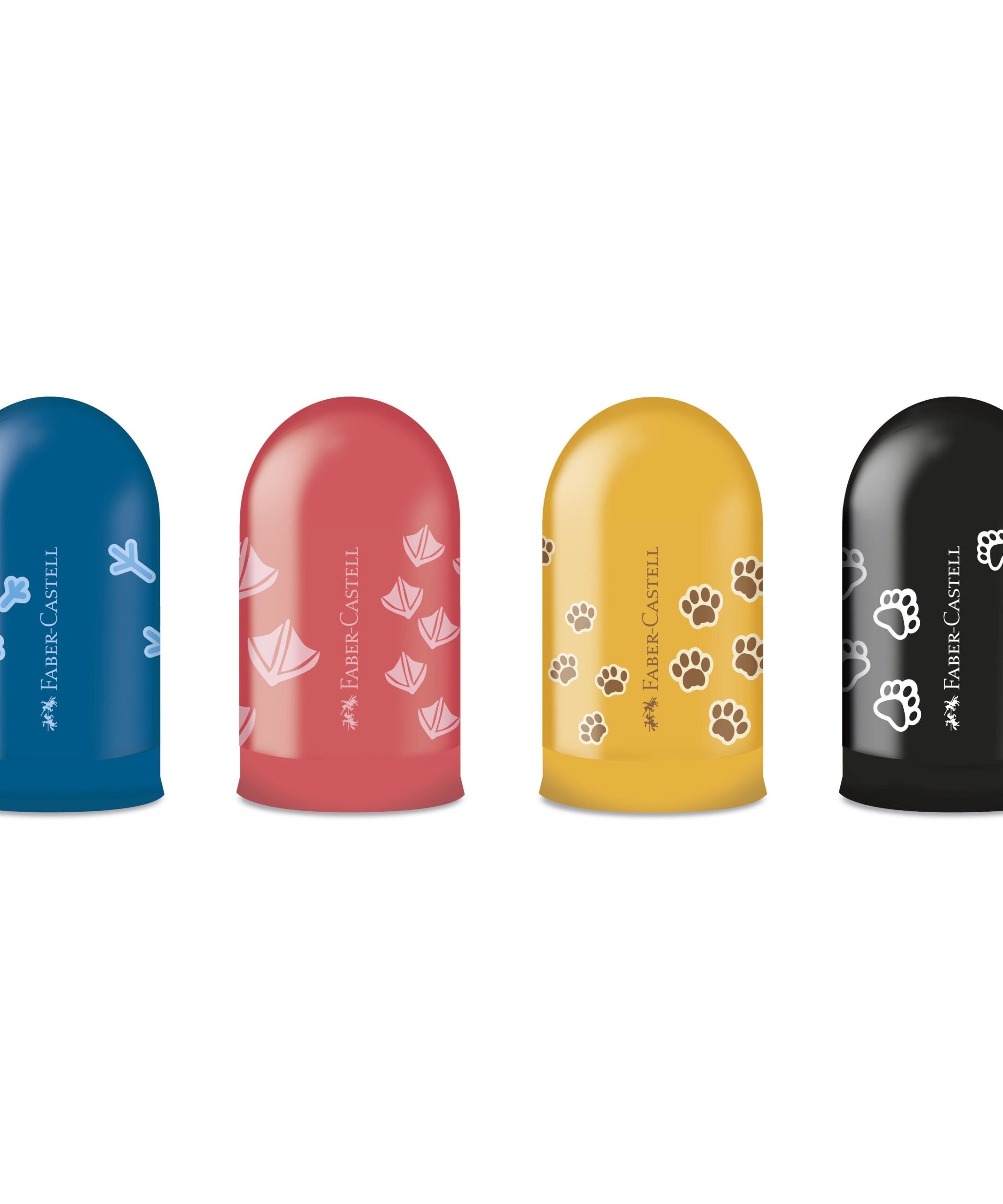 Ascutitoare simpla cu container amprente modele asortate Faber-Castell