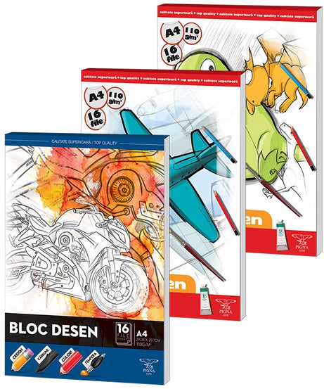 Bloc desen A4 110g 16 file Pigna