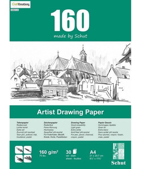 Acuarella - culori acrilice, accesorii papetarie, pensule, carioci si markere etc Bloc Schut Artist Drawing - 30x160g, 21/29cm - Bloc Schut Artist Drawing hartie fina 160g din categoria Arts & Entertainment > Hobbies & Creative Arts > Arts & Crafts > Art & Crafting Materials > Art & Craft Paper > Drawing & Painting Paper, ideal pentru scoala si teme zilnice, pret avantajos in magazin online
