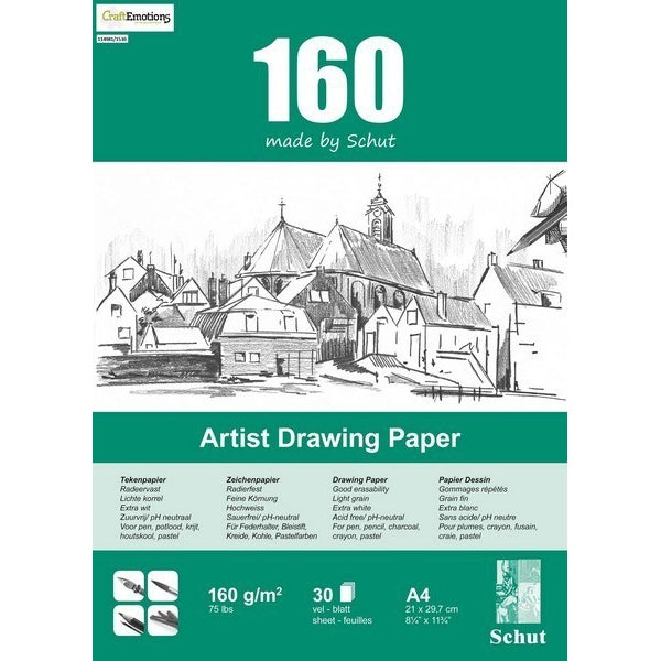 Acuarella - culori acrilice, accesorii papetarie, pensule, carioci si markere etc Bloc Schut Artist Drawing - 30x160g, 21/29cm - Bloc Schut Artist Drawing hartie fina 160g din categoria Arts & Entertainment > Hobbies & Creative Arts > Arts & Crafts > Art & Crafting Materials > Art & Craft Paper > Drawing & Painting Paper, ideal pentru scoala si teme zilnice, pret avantajos in magazin online