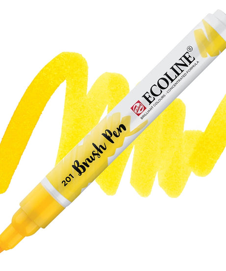 Carioci Ecoline Brush Pen - Lemon yellow (primary) -  din categoria , recomandat pentru desen si activitati creative, disponibil online cu livrare rapida