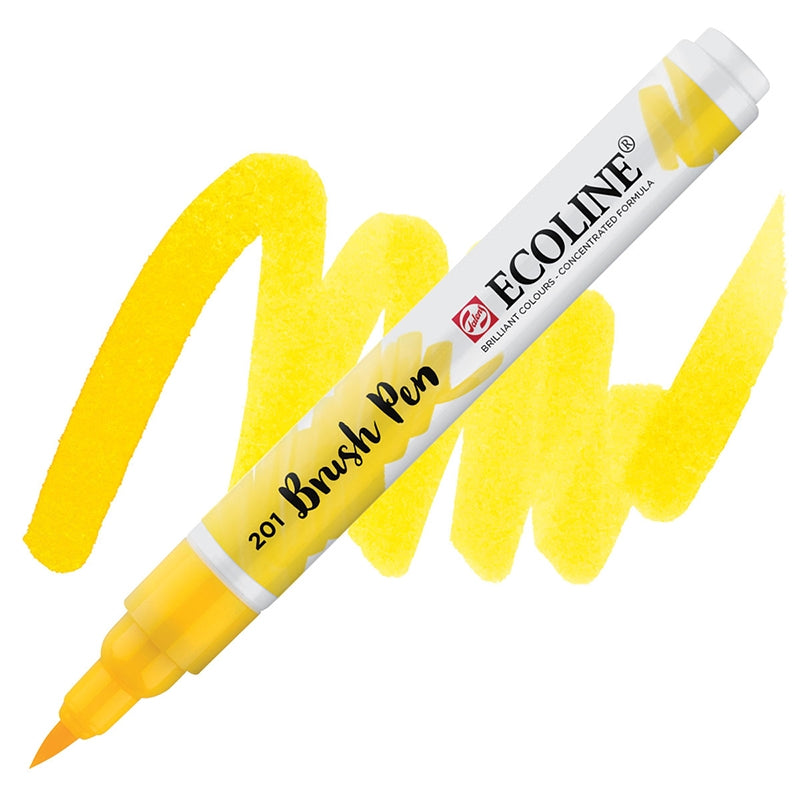 Carioci Ecoline Brush Pen - Lemon yellow (primary) -  din categoria , recomandat pentru desen si activitati creative, disponibil online cu livrare rapida